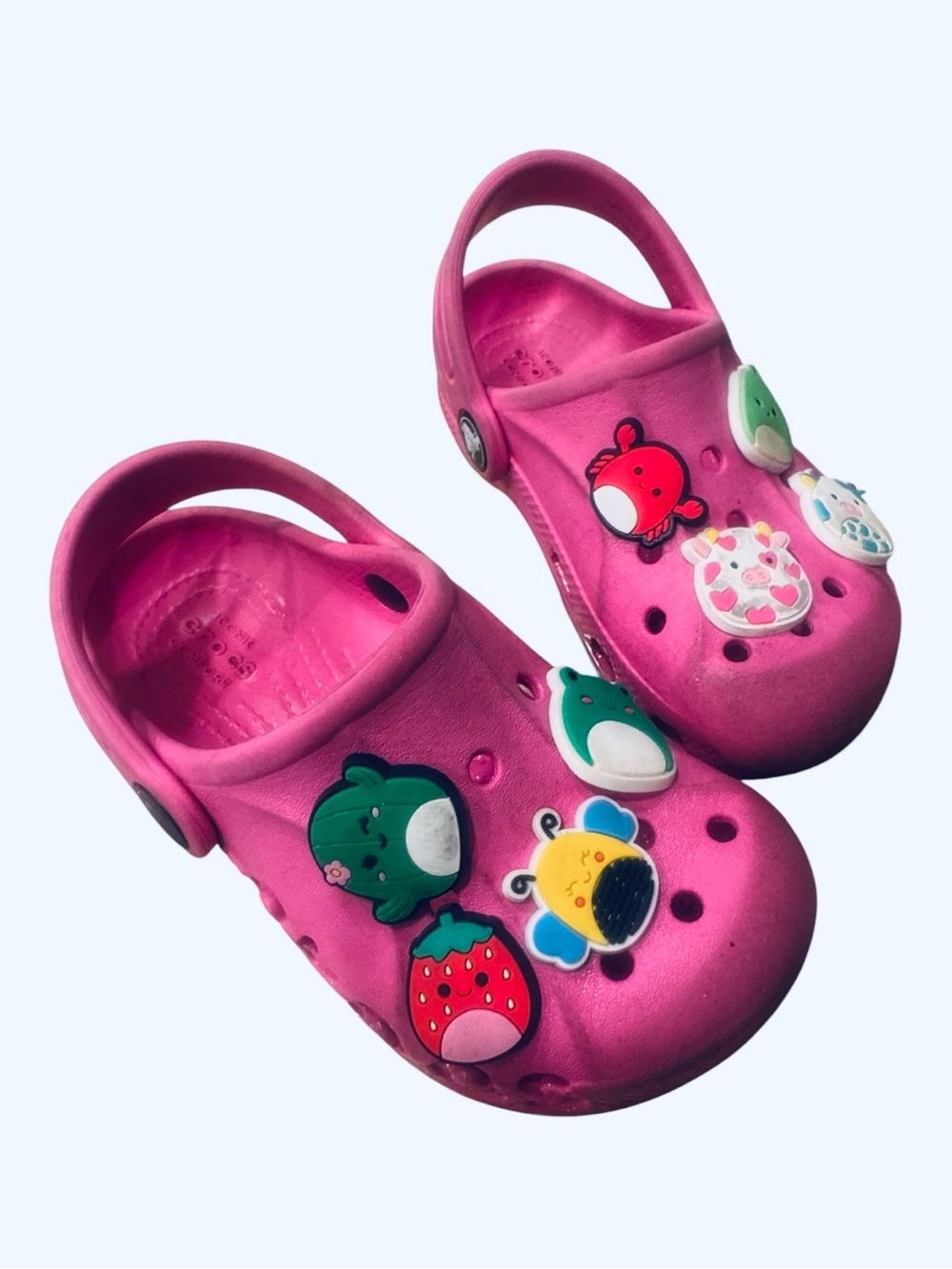 Crocs size C9 pink with charms